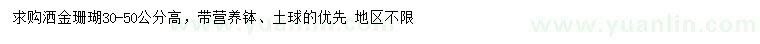 求購高30-50公分灑金珊瑚