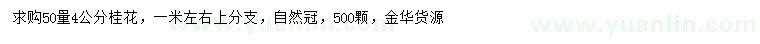 求購50量4公分桂花