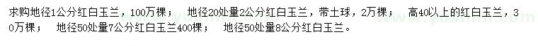 求購紅白玉蘭