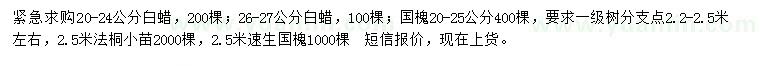 求購國槐、白蠟、法桐