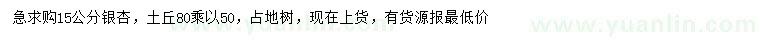 求購15公分銀杏