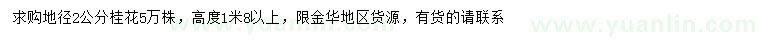 求購地徑2公分桂花