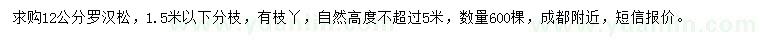 求購(gòu)12公分羅漢松