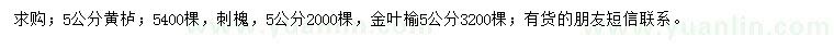 求購黃櫨、刺槐、金葉榆