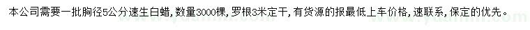 求購胸徑5公分速生白蠟