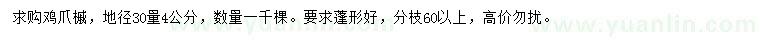 求購30量4公分雞爪槭