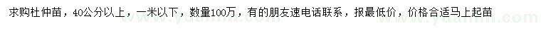 求購40公分以上杜仲