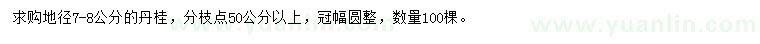 求購(gòu)地徑7-8公分丹桂