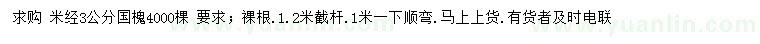 求購米徑3公分國槐