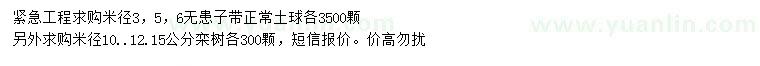 求購米徑3、5、6公分無(wú)患子、10、12、15公分欒樹(shù)