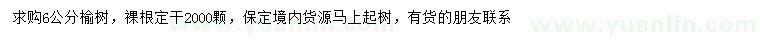 求購6公分榆樹