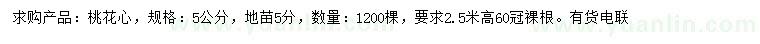 求購5公分桃花心