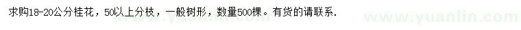 求購18-20公分桂花四季桂