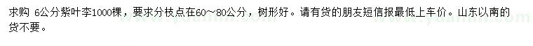 求購(gòu)6公分紫葉李