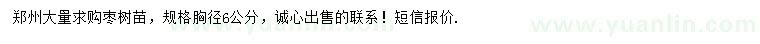 求購(gòu)胸徑6公分棗樹
