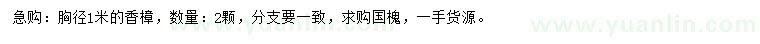 求購(gòu)胸徑1米香樟、國(guó)槐