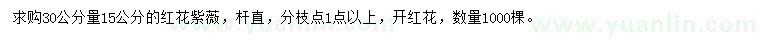 求購(gòu)30公分量15公分紅花紫薇	