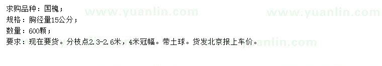 求購胸徑15公分國槐