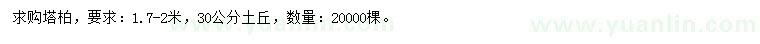 求購1.7-2米塔柏