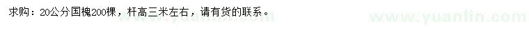 求購(gòu)20公分國(guó)槐