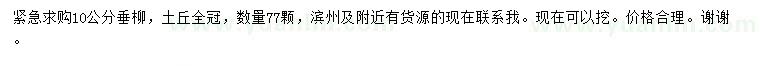 求購10公分垂柳