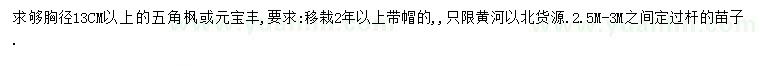 求購胸徑13公分以上五角楓、元寶楓