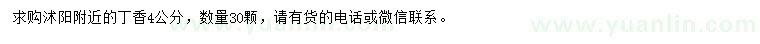 求購4公分丁香