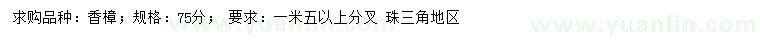 求購75公分香樟