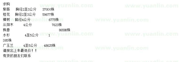 求購紫薇、桂花、樟樹等