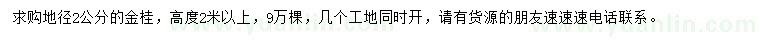 求購地徑2公分金桂
