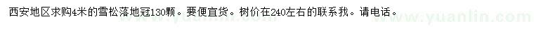 求購4米雪松