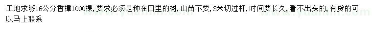 求購(gòu)16公分香樟