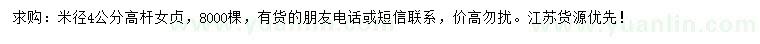 求購米徑4公分高桿女貞