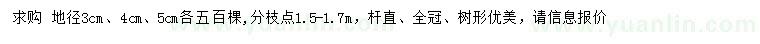 求購地徑3、4、5公分枇杷