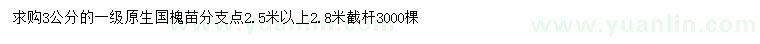 求購3公分國槐