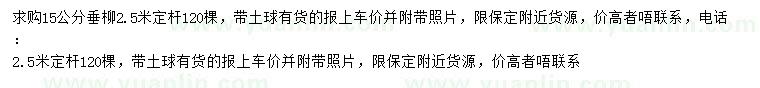 求購15公分垂柳