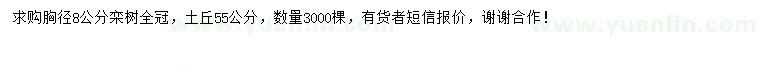求購(gòu)胸徑8公分欒樹