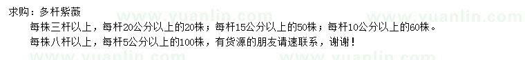 求購3桿、8桿以上多桿紫薇