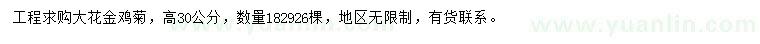 求購高30公分大花金雞菊
