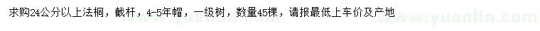 求購24公分以上法桐