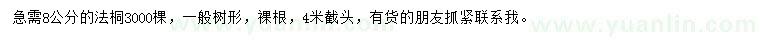 求購8公分法桐