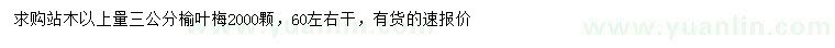 求購(gòu)3公分榆葉梅