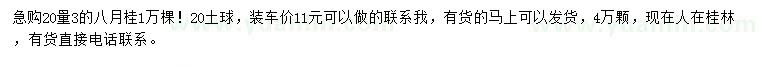 求購20量3公分八月桂
