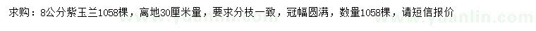 求購(gòu)8公分紫玉蘭