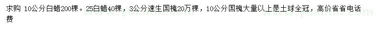 求購白蠟、速生國槐、國槐等
