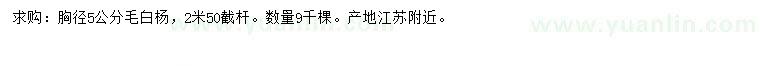 求購(gòu)胸徑5公分毛白楊