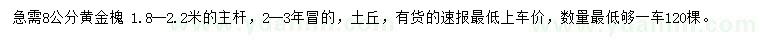 求購8公分黃金槐