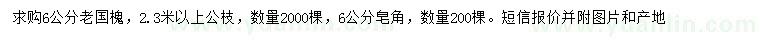 求購6公分老國槐、皂角