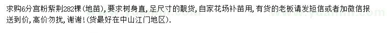 求購6公分宮粉紫荊
