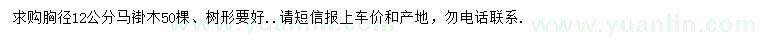 求購胸徑12公分馬褂木